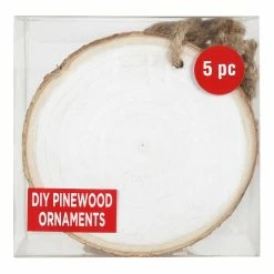 Cheap π 5ct. 4" White Pinewood Round Ornament by Artminds™ π 5 Cheap π 5ct. 4" White Pinewood Round Ornament by Artminds™ π -Christmas Shop 10667373 1