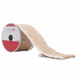 Best deal 😍 3.5" Burlap Wire Snow Ribbon by Celebrate It™ ❄ Christmas ⌛