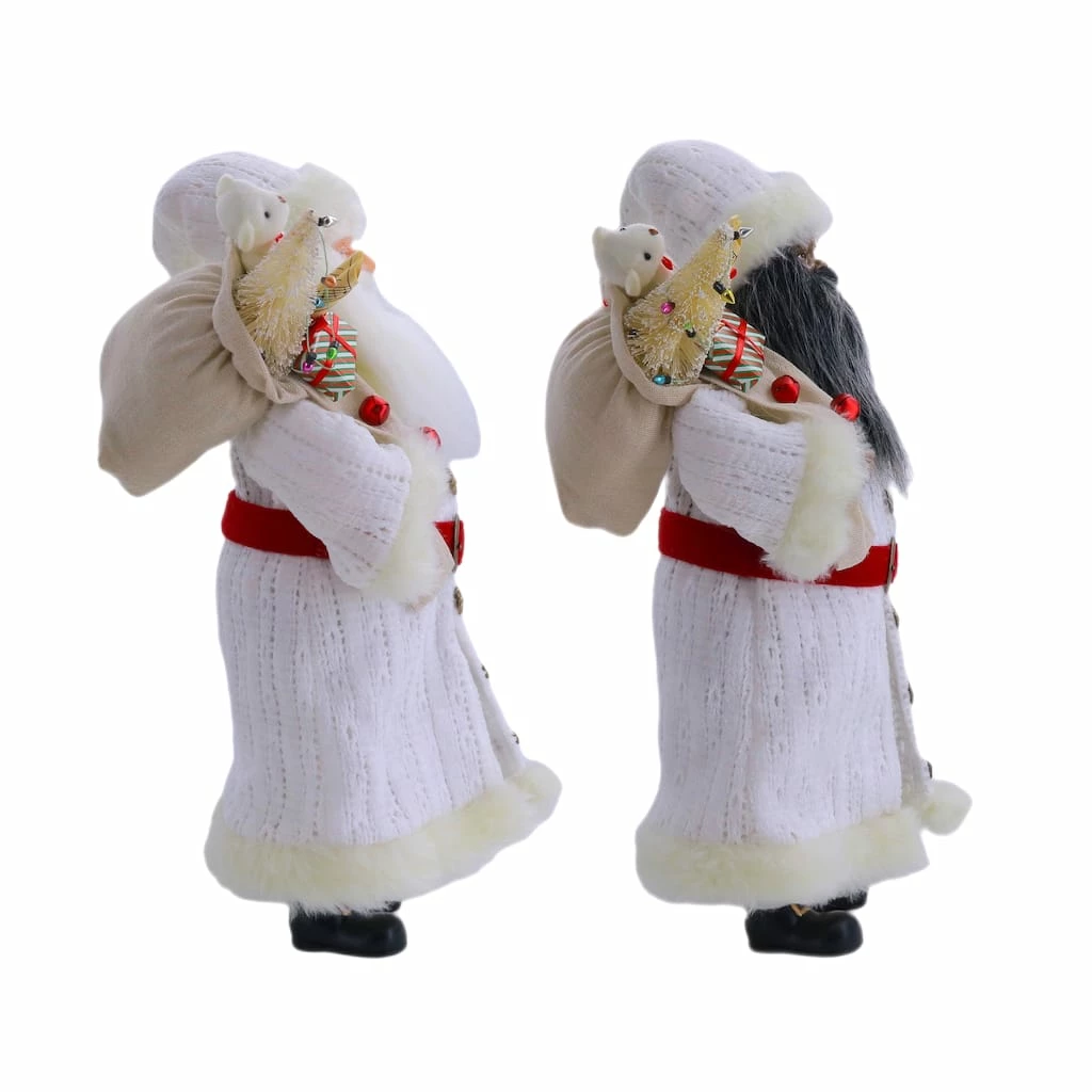 Outlet ✔️ Assorted 16" Santa in White Fur Robe with Striped Gifts by Ashland® 🎁 4 Outlet ✔️ Assorted 16" Santa in White Fur Robe with Striped Gifts by Ashland® 🎁 - Image 2