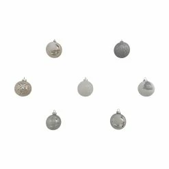Budget 🤩 Assorted Silver & White Plastic Round Ornaments by Ashland® 🧨 -Christmas Shop 10672891 7