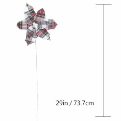 Discount ⌛ Red, Green, & White Plaid Poinsettia Stem by Ashland® 😍 -Christmas Shop 10673374 3