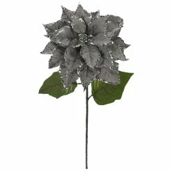 Best Pirce ❤️ Silver Glitter Poinsettia Stem by Ashland® ✔️ -Christmas Shop 10673375 2