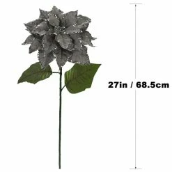 Best Pirce ❤️ Silver Glitter Poinsettia Stem by Ashland® ✔️ -Christmas Shop 10673375 4