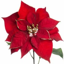 Budget 🔥 Red & Gold Glitter Poinsettia Stem by Ashland® ⭐ -Christmas Shop 10673402 2