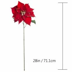Budget 🔥 Red & Gold Glitter Poinsettia Stem by Ashland® ⭐ -Christmas Shop 10673402 3