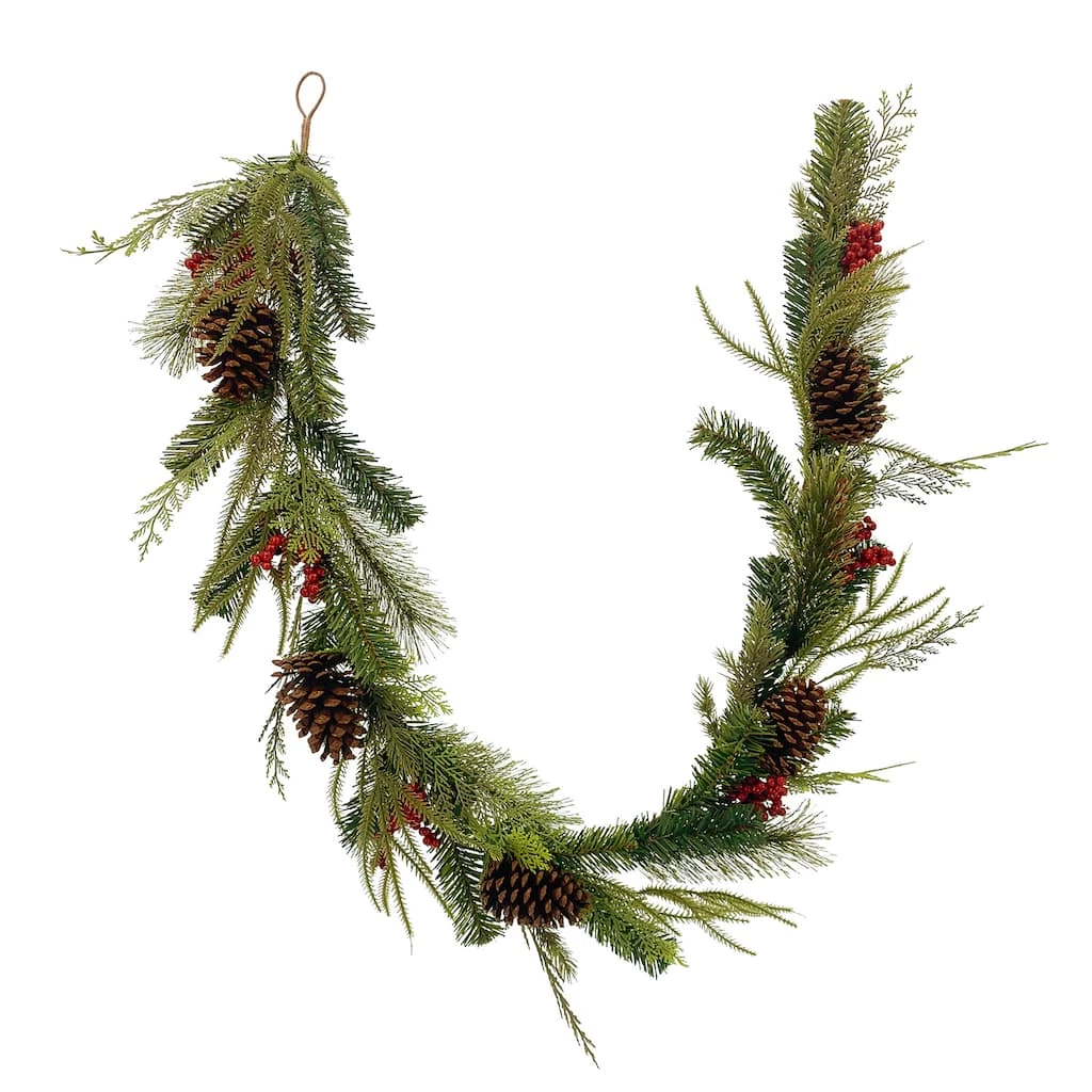 Budget ✨ 6ft. Mixed Pine & Red Berry Garland by Ashland® 🎁 4 Budget ✨ 6ft. Mixed Pine & Red Berry Garland by Ashland® 🎁 - Image 2