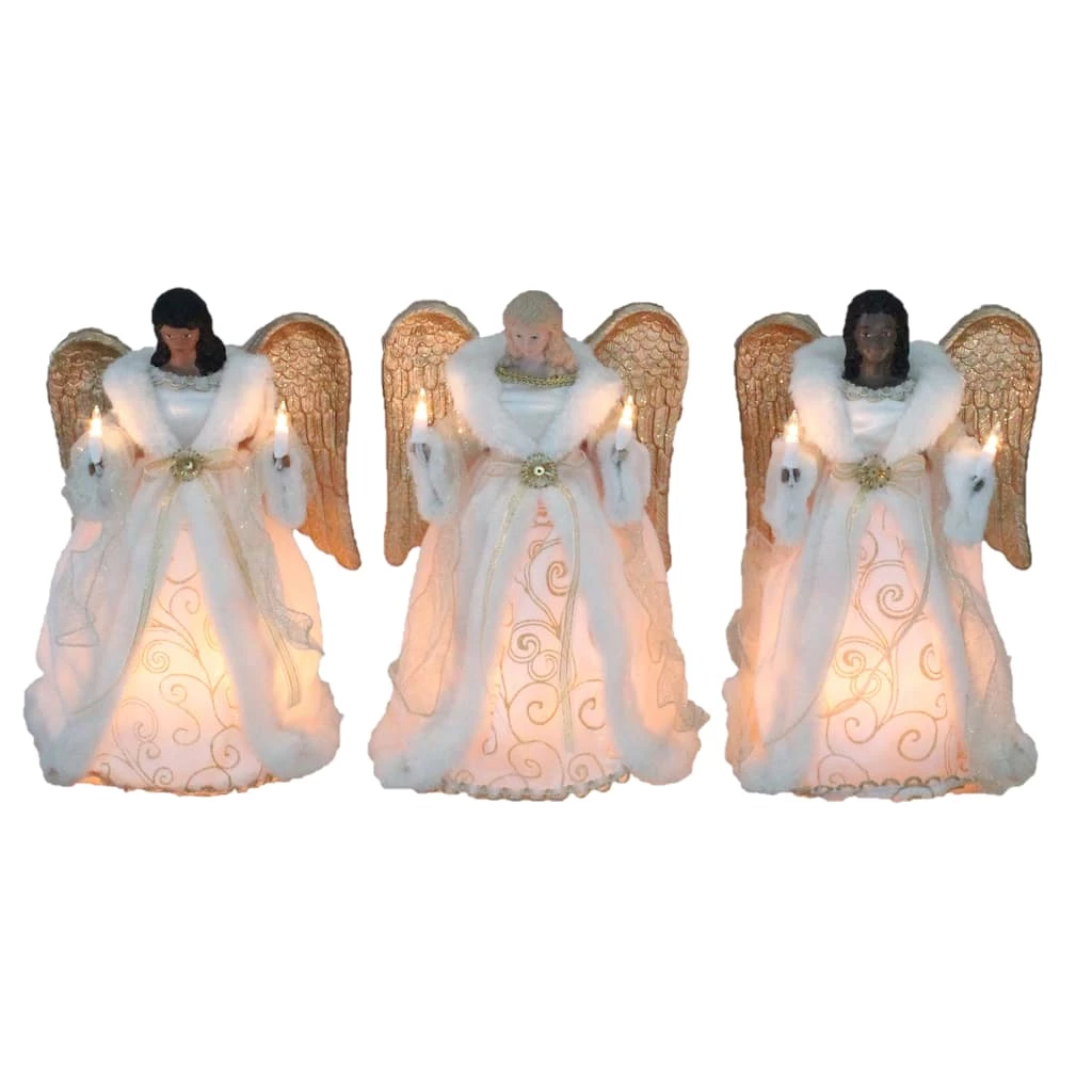 New π Assorted 12" Gold & White Angel Lighted Tree Topper by Ashland® π 4 New π Assorted 12" Gold & White Angel Lighted Tree Topper by Ashland® π - Image 2