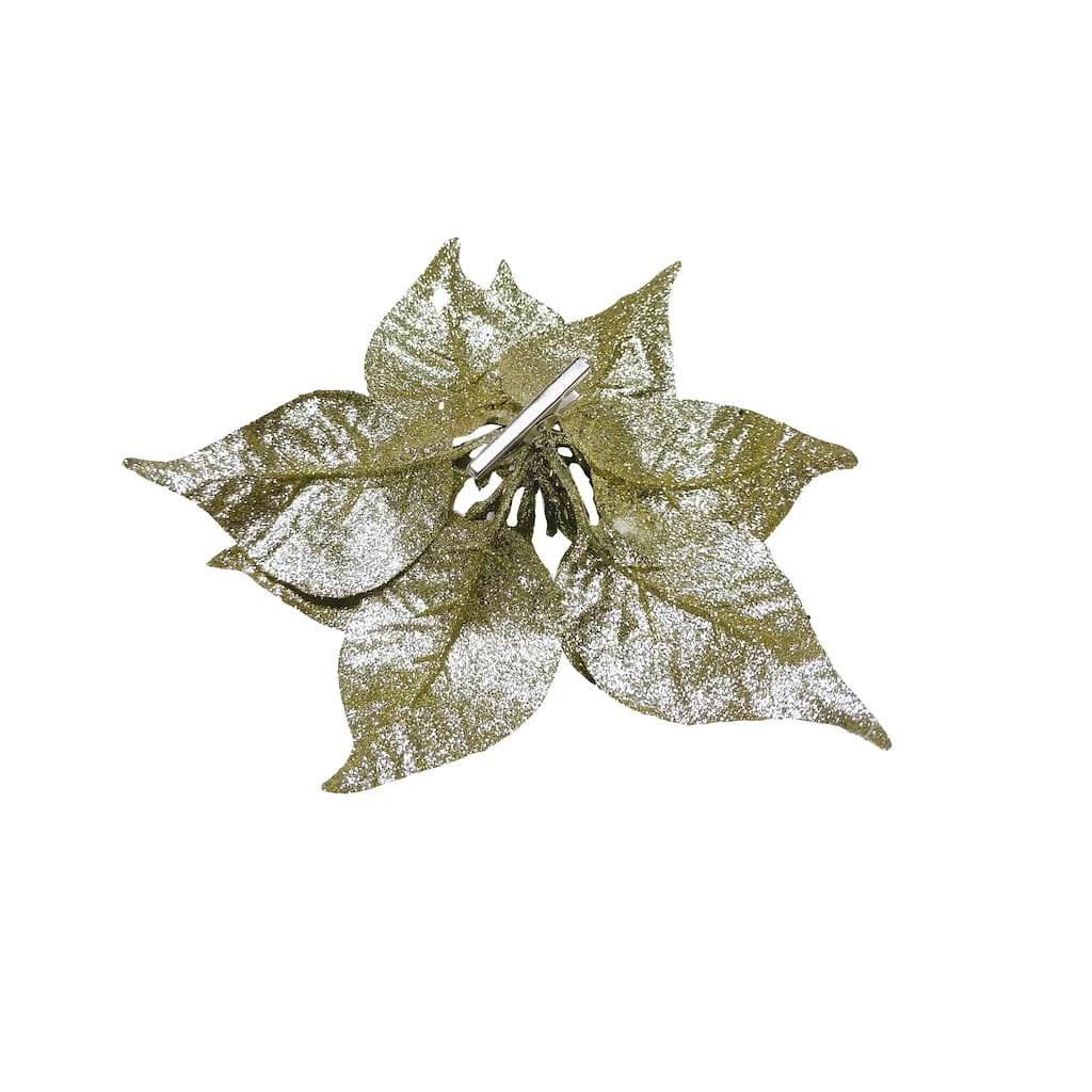 Wholesale π Gold Glitter Poinsettia Clip by Ashland® π― 4 Wholesale π Gold Glitter Poinsettia Clip by Ashland® π― - Image 2
