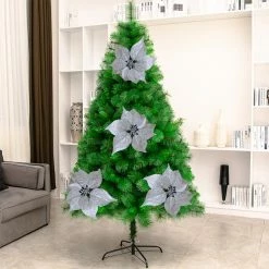 Flash Sale 🎁 Silver Glitter Poinsettia Clip by Ashland® 🔔 -Christmas Shop 10675750 3