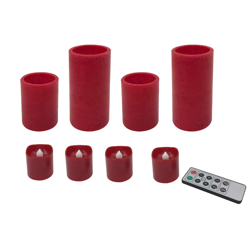 New 𧨠Mottled Red LED Pillar Candle Set by Ashland® βοΈ 3 New 𧨠Mottled Red LED Pillar Candle Set by Ashland® βοΈ