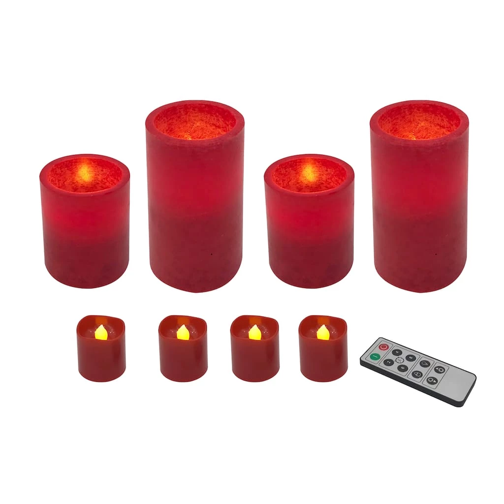 New 𧨠Mottled Red LED Pillar Candle Set by Ashland® βοΈ 4 New 𧨠Mottled Red LED Pillar Candle Set by Ashland® βοΈ - Image 2
