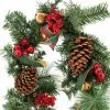 Discount 😀 6ft. Pine, Jingle Bell & Red Berry Garland with Plaid Bows by Ashland® 🌟 -Christmas Shop 10675833 1