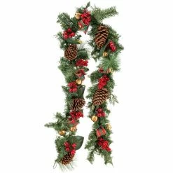 Discount 😀 6ft. Pine, Jingle Bell & Red Berry Garland with Plaid Bows by Ashland® 🌟 -Christmas Shop 10675833 2