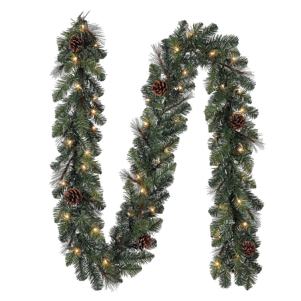 Best Pirce π 9ft. Pre-Lit Mixed Pine & Pinecone Garland by Ashland® π 2 Best Pirce π 9ft. Pre-Lit Mixed Pine & Pinecone Garland by Ashland® π