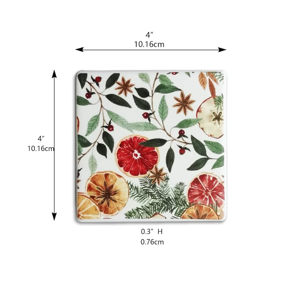 Hot Sale π― Citrus Ceramic Coaster by Celebrate It® π Christmas π 5 Hot Sale π― Citrus Ceramic Coaster by Celebrate It® π Christmas π - Image 3