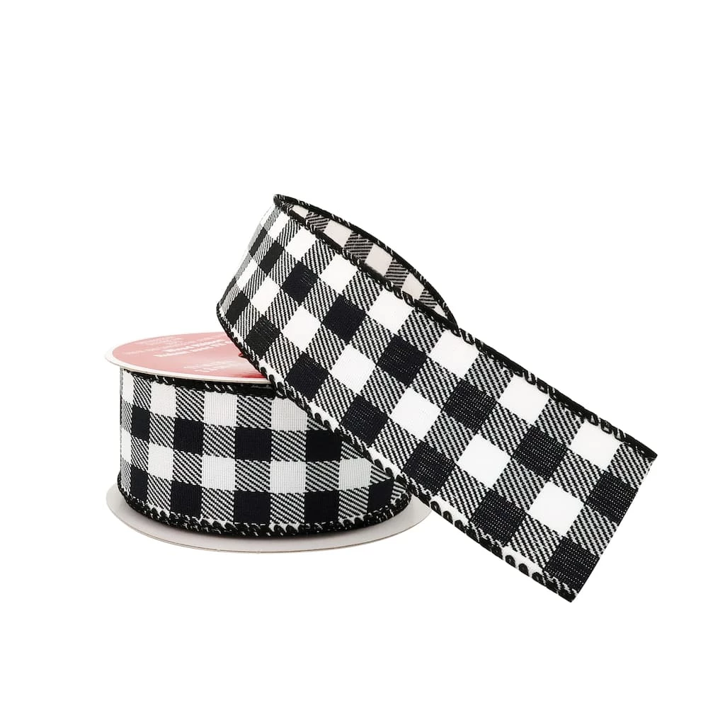 Buy π₯° 1.5" x 30ft. Wired Check Ribbon by Celebrate It® π Christmas π₯ 4 Buy π₯° 1.5" x 30ft. Wired Check Ribbon by Celebrate It® π Christmas π₯ - Image 2