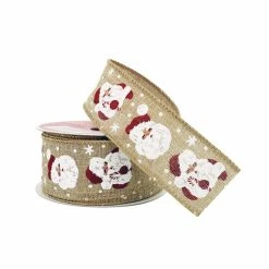 Wholesale π 1.5" x 30ft. Faux Linen Wired Santa Face Ribbon by Celebrate It® π Christmas β€οΈ 6 Wholesale π 1.5" x 30ft. Faux Linen Wired Santa Face Ribbon by Celebrate It® π Christmas β€οΈ -Christmas Shop 10695969 2