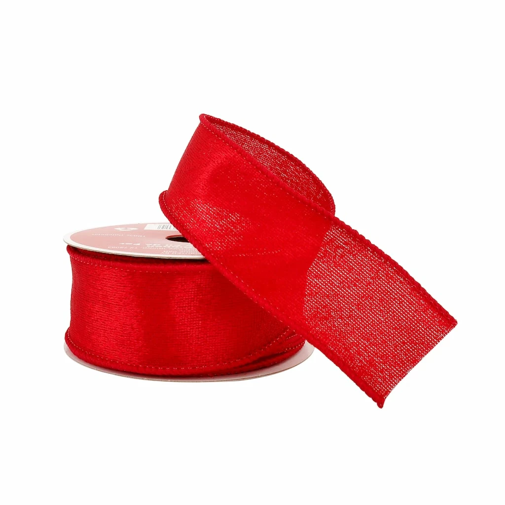 Buy π₯ 1.5" x 25ft. Velvet Wired Ribbon by Celebrate It® π Christmas 𧨠4 Buy π₯ 1.5" x 25ft. Velvet Wired Ribbon by Celebrate It® π Christmas 𧨠- Image 2