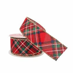 Discount ⌛ 1.5" x 30ft. Taffeta Wired Tartan Ribbon by Celebrate It® 🎅 Christmas 🌟 -Christmas Shop 10695982 2