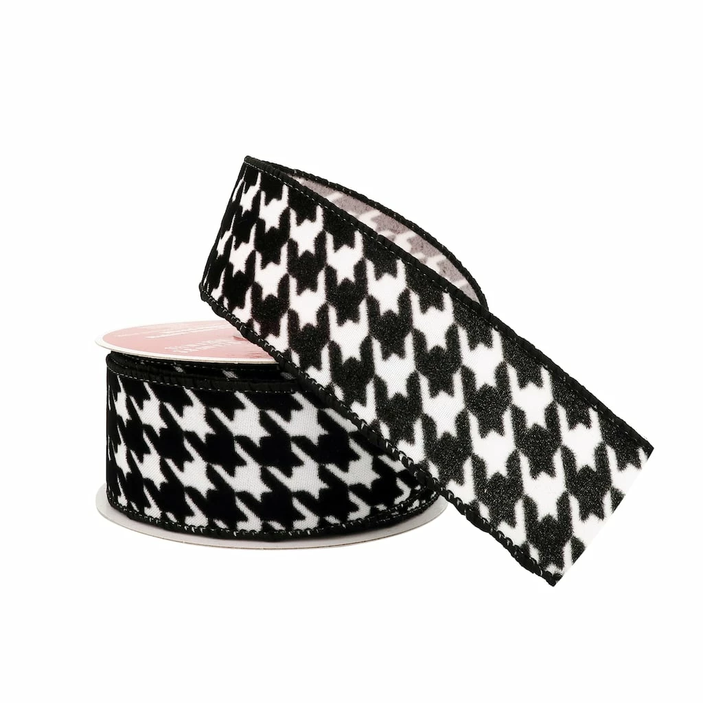 Cheap π 1.5" x 25ft. Taffeta Wired Houndstooth Ribbon by Celebrate It® π Christmas π 4 Cheap π 1.5" x 25ft. Taffeta Wired Houndstooth Ribbon by Celebrate It® π Christmas π - Image 2