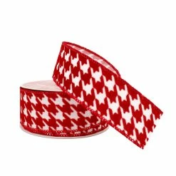 Deals ⭐ 1.5" x 25ft. Taffeta Wired Houndstooth Ribbon by Celebrate It® 🎄 Christmas 🌟 -Christmas Shop 10695993 2