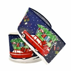Best Sale 🛒 2.5" x 20ft. Faux Linen Wired Holiday Car Ribbon by Celebrate It® 🎄 Christmas 🌟 -Christmas Shop 10695994 2