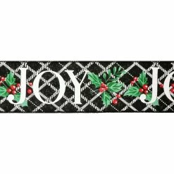 Flash Sale 🧨 2.5" x 20ft. Faux Linen Wired Joy Ribbon by Celebrate It® 🎄 Christmas 😍 -Christmas Shop 10695997 3
