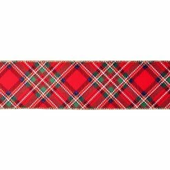 Hot Sale 🛒 2.5" x 20ft. Taffeta Wired Tartan Ribbon by Celebrate It® ❄ Christmas ⭐ -Christmas Shop 10696020 3