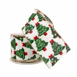 Discount π 2.5" x 20ft. Faux Linen Wired Decorated Tree Ribbon by Celebrate It® π Christmas 𧨠6 Discount π 2.5" x 20ft. Faux Linen Wired Decorated Tree Ribbon by Celebrate It® π Christmas 𧨠-Christmas Shop 10696024 2
