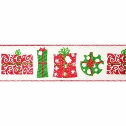 Outlet 🔥 2.5" x 20ft. Faux Linen Wired Gift Box Ribbon by Celebrate It® 🎄 Christmas ✔️ -Christmas Shop 10696028 3
