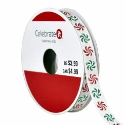Coupon 👍 3/8" x 4yd. 🍬 Candy Ribbon by Celebrate It® 🔔 Christmas 👍