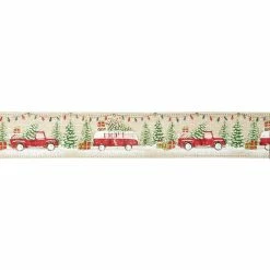 New 🧨 1.5" x 10yd. Faux Linen Wired Vintage Car Ribbon by Celebrate It® 🔔 Christmas 😉 -Christmas Shop 10696055 3
