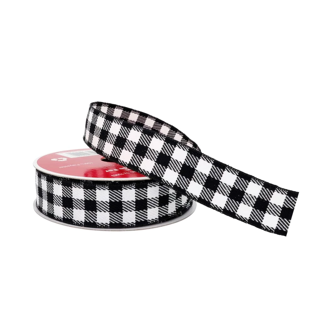 Best Sale π 7/8" x 24ft. Wired Check Ribbon by Celebrate It® β Christmas π 4 Best Sale π 7/8" x 24ft. Wired Check Ribbon by Celebrate It® β Christmas π - Image 2