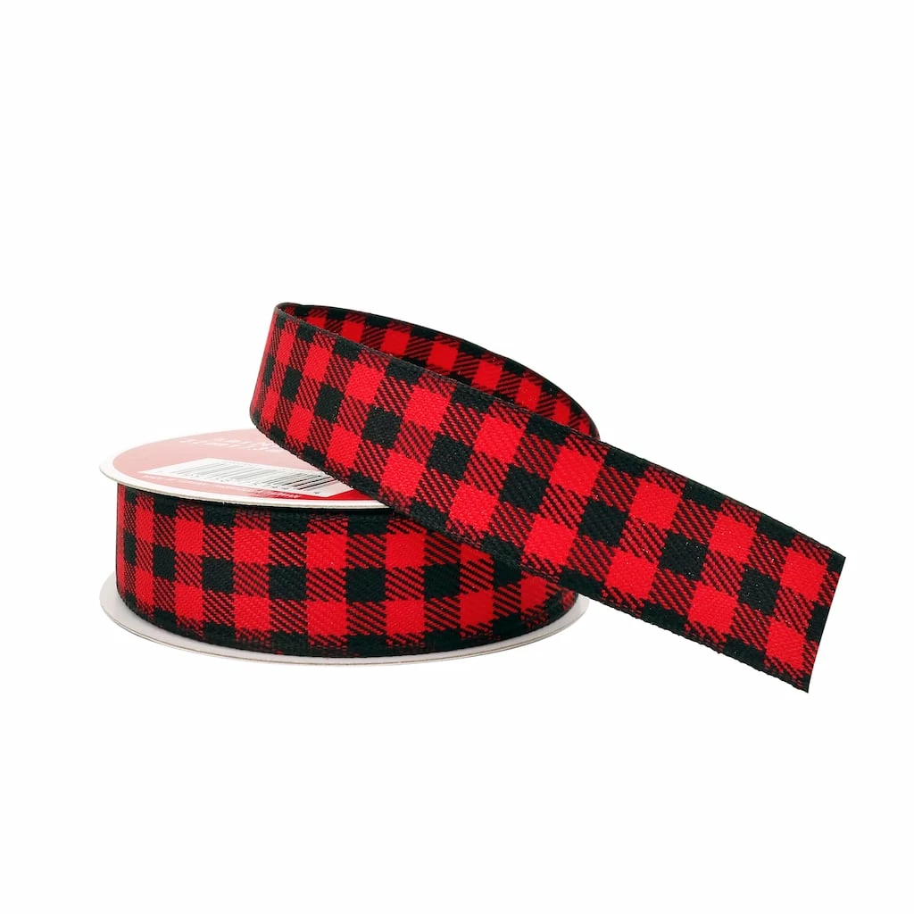 Best Pirce π 7/8" x 24ft. Wired Check Ribbon by Celebrate It® π Christmas β¨ 4 Best Pirce π 7/8" x 24ft. Wired Check Ribbon by Celebrate It® π Christmas β¨ - Image 2
