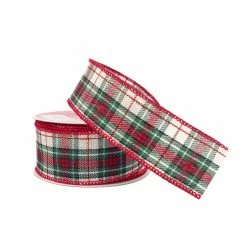 Discount ⭐ 1.5" x 10yd. Wired Plaid Ribbon by Celebrate It® 🎄 Christmas 💯 -Christmas Shop 10696072 2