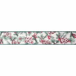 Best deal 🎁 1.5" x 10yd. Faux Linen Wired Pinecone Ribbon by Celebrate It® ❄ Christmas ❤️ -Christmas Shop 10696079 3
