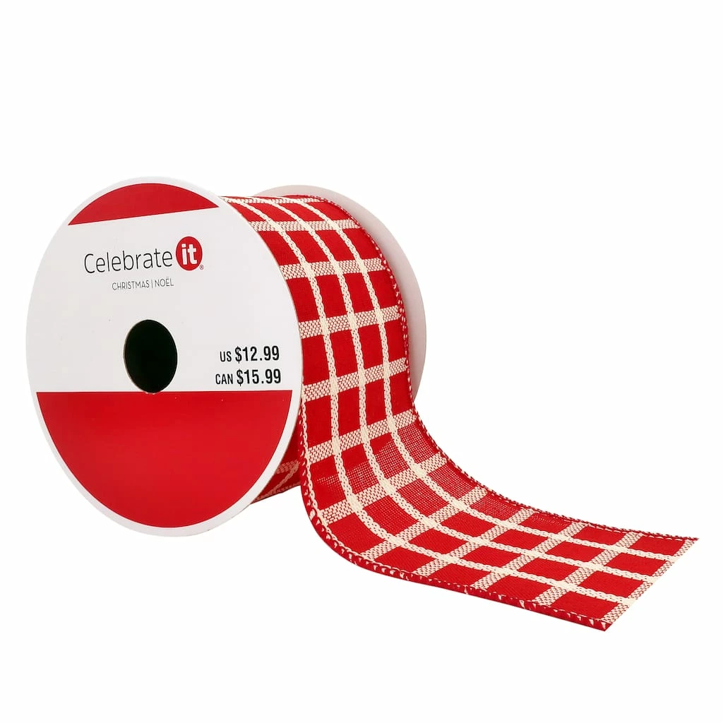 Coupon π 2.5" x 20ft. Wired Check Ribbon by Celebrate It® π Christmas π 3 Coupon π 2.5" x 20ft. Wired Check Ribbon by Celebrate It® π Christmas π