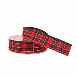Budget 🔔 7/8" x 24ft. Plaid Ribbon by Celebrate It® 🎁 Christmas 🌟 -Christmas Shop 10696088 2