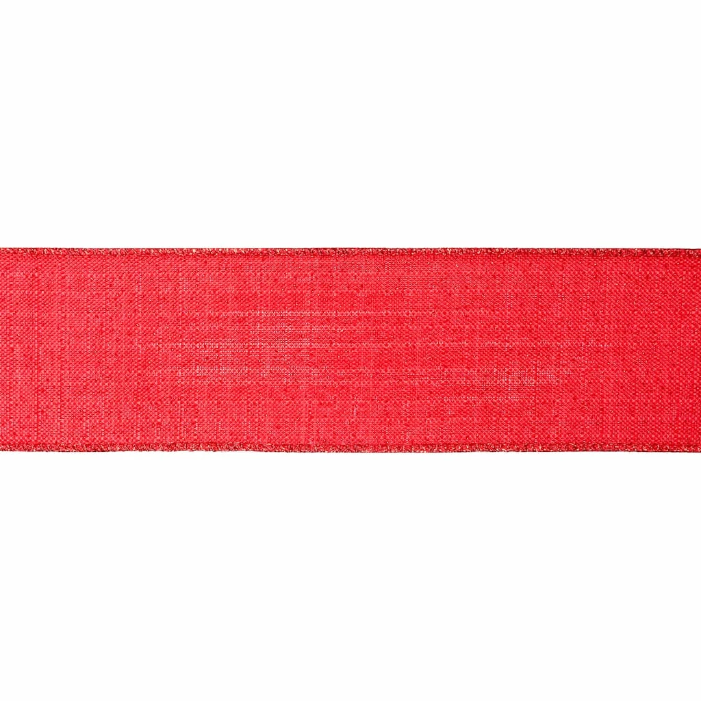 Promo 𧨠2.5" x 20ft. Glitter Faux Linen Wired Ribbon by Celebrate It® β Christmas π 5 Promo 𧨠2.5" x 20ft. Glitter Faux Linen Wired Ribbon by Celebrate It® β Christmas π - Image 3