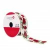 New 🔔 1.5" x 10yd. Faux Linen Wired Cardinal Ribbon by Celebrate It® 🎄 Christmas 😍 -Christmas Shop 10696093 1