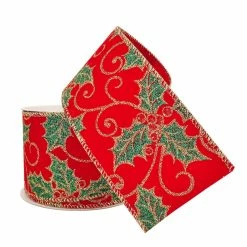 Best Sale βοΈ 2.5" x 20ft. Velvet Wired Holly Leaves Ribbon by Celebrate It™ π Christmas π₯° 6 Best Sale βοΈ 2.5" x 20ft. Velvet Wired Holly Leaves Ribbon by Celebrate It™ π Christmas π₯° -Christmas Shop 10696106 2