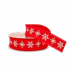 Best Sale 🎁 7/8" x 18ft. Grosgrain Snowflake with Fray Edge Ribbon by Celebrate It™ 🎄 Christmas 🧨 -Christmas Shop 10696111 2