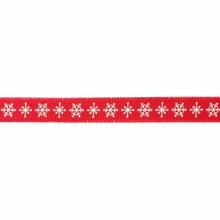 Best Sale 🎁 7/8" x 18ft. Grosgrain Snowflake with Fray Edge Ribbon by Celebrate It™ 🎄 Christmas 🧨 -Christmas Shop 10696111 3