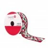 Buy 🥰 1.5" x 30ft. Faux Linen Wired Quilt Pattern Ribbon by Celebrate It™ ❄ Christmas 🥰 -Christmas Shop 10696122 1