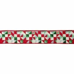 Buy 🥰 1.5" x 30ft. Faux Linen Wired Quilt Pattern Ribbon by Celebrate It™ ❄ Christmas 🥰 -Christmas Shop 10696122 3