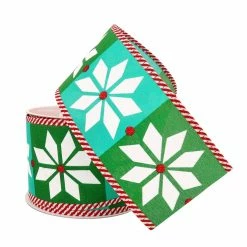 Top 10 💯 2.5" x 20ft. Taffeta Wired Fair Isle Ribbon by Celebrate It™ 🎁 Christmas 😍 -Christmas Shop 10696125 2