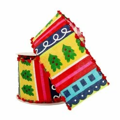 Buy 👍 2.5" x 20ft. Taffeta Wired Knit Pattern Ribbon by Celebrate It™ 🎅 Christmas 🔔 -Christmas Shop 10696140 2