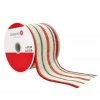 Best Pirce ⭐ 2.5" x 20ft. Faux Cotton Wired Stripes Ribbon by Celebrate It™ 🎁 Christmas 🔔 -Christmas Shop 10696143 1