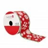 Best Sale 🔔 2.5" x 20ft. Faux Linen Wired Snowflakes Ribbon by Celebrate It™ 🎄 Christmas 🧨 -Christmas Shop 10696147 1