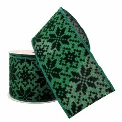 New 😀 2.5" x 20ft. Faux Linen Wired Flocked Snowflakes Ribbon by Celebrate It™ ❄ Christmas ✨ -Christmas Shop 10696151 2